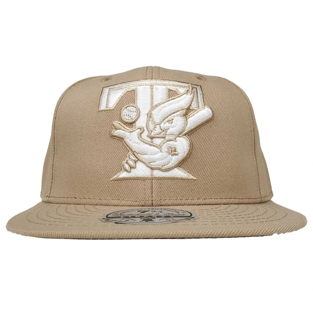 Toronto Blue Jays Mitchell‎ & Ness MLB Fitted 7 3/4 Flatbill Cap Hat Khaki NWT